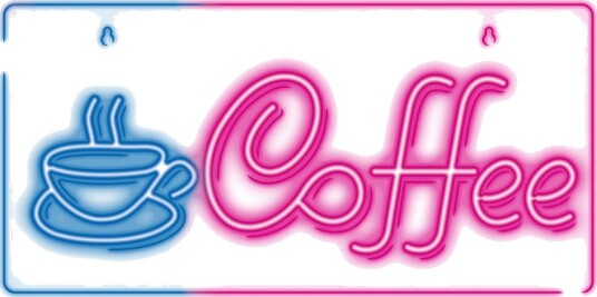 Neolia Neon Plexi LED lampe   Coffee USB Rosa/Blå