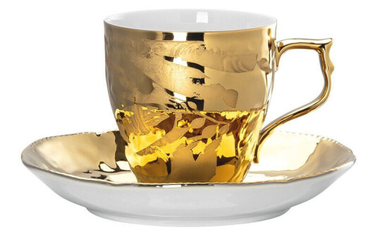 Rosenthal Heritage Midas espressokopp med fat Hvit-gull