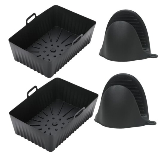 INF To Air fryer beholdere med grytevott Sort INF To Air fryer beholdere med grytevott Sort
