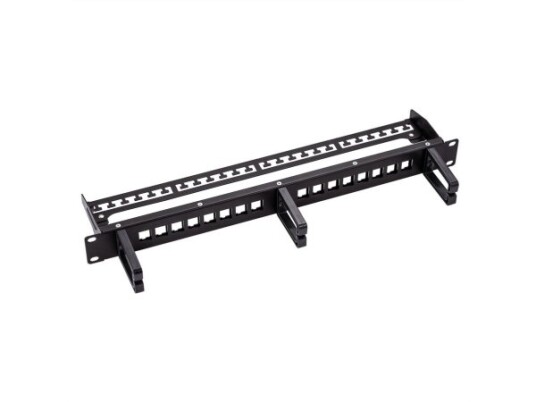 Roline 48,30 Cm (19") Keystone Modulholder 16 Porter Skjermet Svart (26.11.0363)