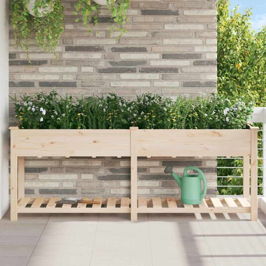 Hagekrukke med Hylle 203x53x76 cm Solid Furu
