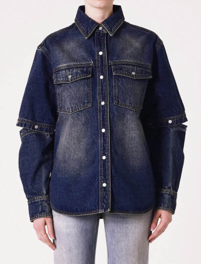 NEUW Cut Loose Denim Shacketindigo - Blue - S