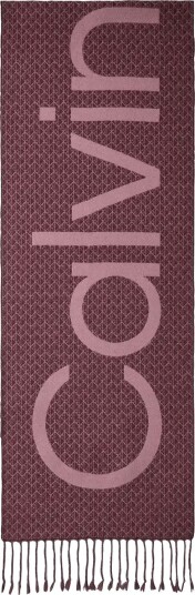 Calvin Klein Aop Bold Logo Woven Mw Scarf   FUDGE   One Size