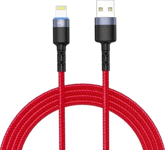 Tellur Usb Til Lightning-Kabel Med Led 3A 1,2 M Rød Tellur Usb Til Lightning-Kabel Med Led 3A 1,2 M Rød