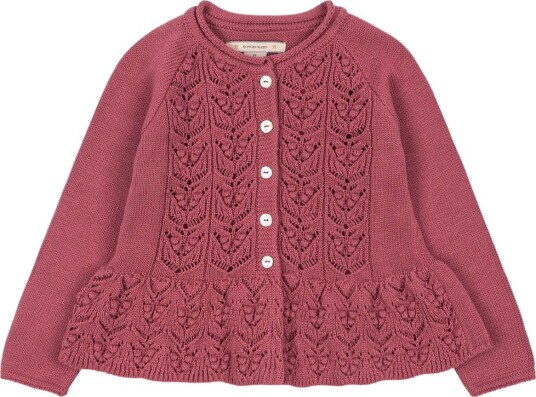 Konges Sløjd Cardigan Strikk Cabby Deco Rose Konges Sløjd 9 10 år (134 140) Cardigan Bordeaux Rosa
