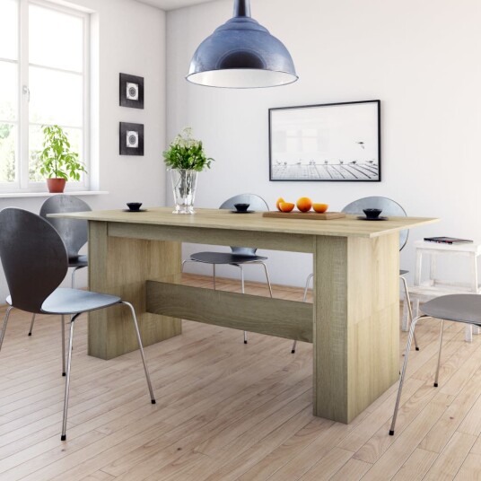 Spisebord sonoma eik 180x90x76 cm sponplate 8719883738680