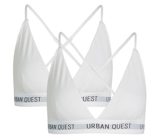 Urban Quest 2-Pack Bamboo Triangle BH hvit Størrelse: L Kvinner