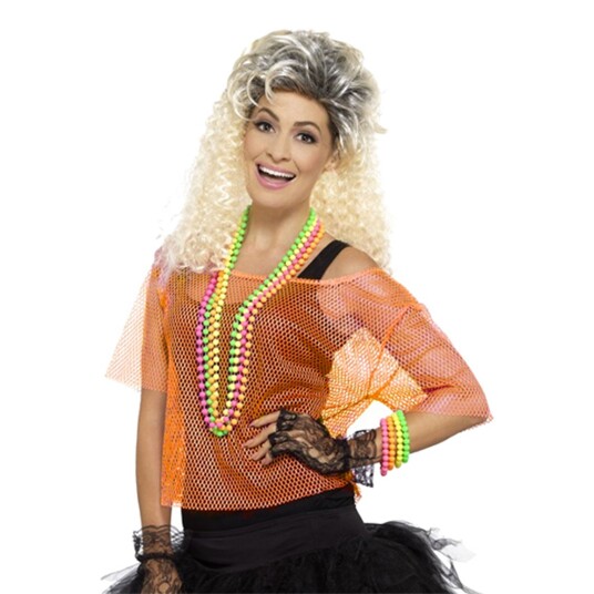 Smiffys 80-talls Nettingtopp Neon Oransje - Small/Medium Smiffys 80-talls Nettingtopp Neon Oransje - Small/Medium