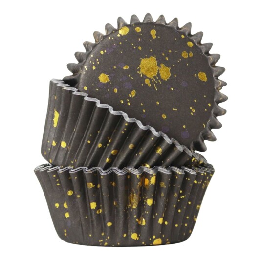 CakeSupplies Bakeformer Folie Muffins Svart/Gull Flakes - 30-pakning CakeSupplies Bakeformer Folie Muffins Svart/Gull Flakes - 30-pakning