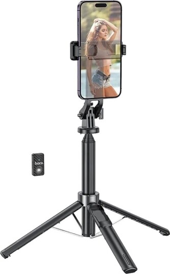 Hoco K21 Selfie-Stick Med Trådløs Fjernkontroll Tripod, Svart