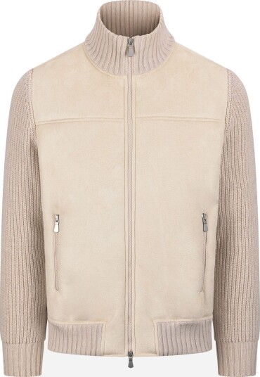 Gran Sasso Alcantara faux shearling jacket 52 hvit herre
