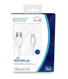 MediaRange Datenkabel Apple Lightning USB 2.0 weiß