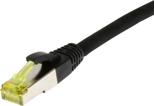 SYNERGY Patchkabel RJ45 CAT6A 500Mhz,20m schwarz S-STPS/FTP TPE/LSZHUltraflex AWG26 mit CAT7 Rohkabel Synergy 21