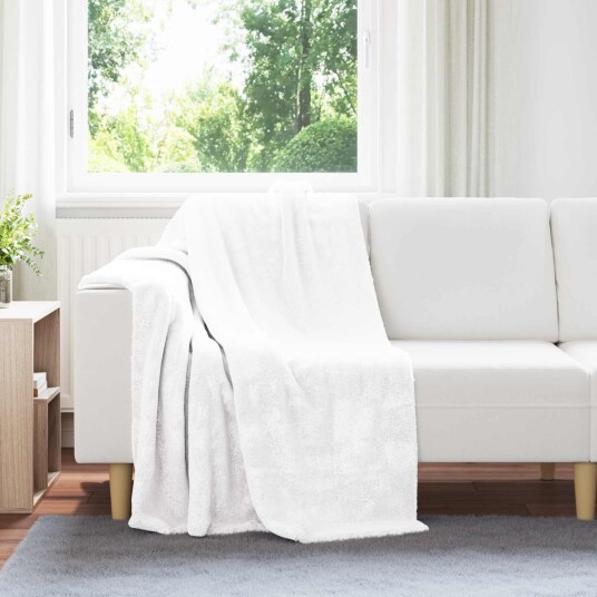 vidaXL Kastteppe Hvit 130 x 150 cm Fleece