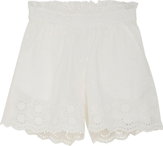 Creamie Shorts Broderi Cloud Creamie 8 år 128 Shorts Hvit