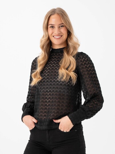 Vero Moda Becca High Neck Lace Top Sort XL