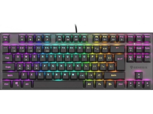 Tastatur For Gaming Genesis Thor 303 Tkl Black Cz/Sk Rgb Bakgrunnlys Mekanisk Red Hot Swap