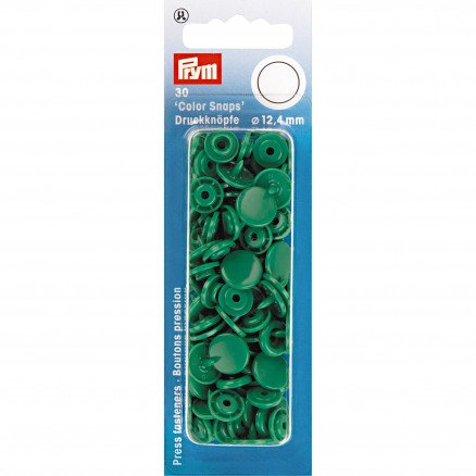 Prym Color Snaps Trykknapper i plast runde gressgrønne 12,4 mm 30 stk