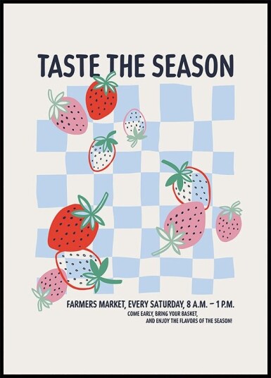 Farmers Market Strawberries Plakat Plakat / 70x100cm Farmers Market Strawberries Plakat Plakat / 70x100cm