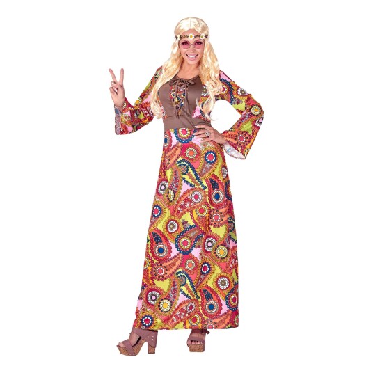 Widmann S.r.l. 60talls Hippie Kjole Karnevalskostyme Medium