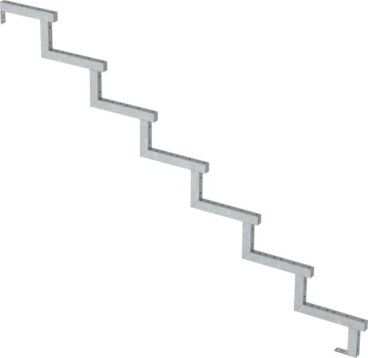 Trappevange PLUS Stål Trinndybde 28 cm Høyde: 1190 mm, 7-Trinn
