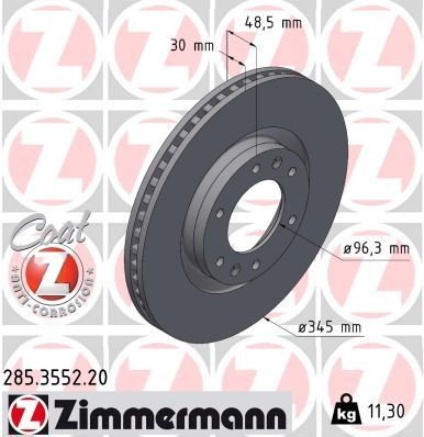 Bremseskive ZIMMERMANN 285.3552.20