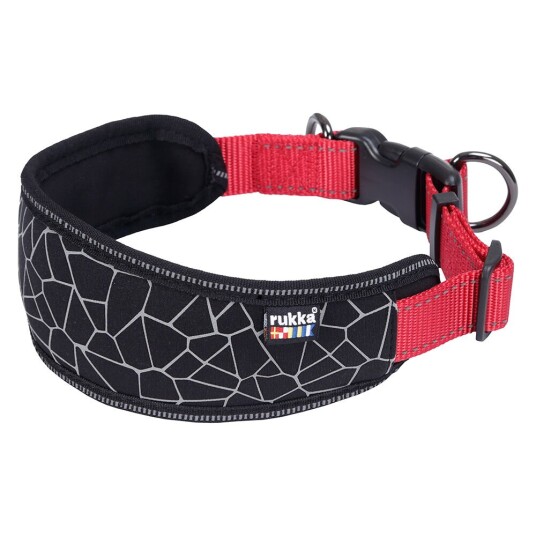 Rukka Pets Rukka® Cube Soft Halsbånd Rød Svart Str L: 45-70 cm Halsomfang B 30 Mm