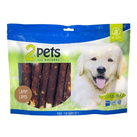 2Pets Tyggeruller av Lam 18-pack - 17 cm, Hundemat Snacks 2Pets Tyggeruller av Lam 18-pack - 17 cm, Hundemat Snacks