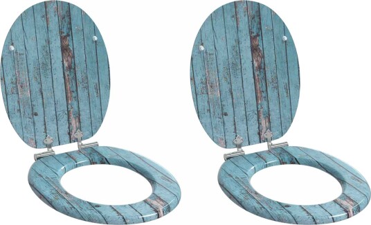 Myk lukking toalettsete 2 pcs Blå 44 x 38 cm MDF plater