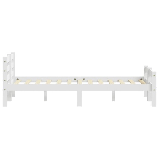 vidaXL Sengeramme hvit heltre furu 140x200 cm
