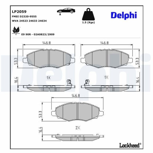 Bremseklosser DELPHI LP2059