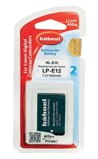 Hähnel HL-E12 Li-Ion Batteri for Canon - 980 mAh, Svart Hähnel HL-E12 Li-Ion Batteri for Canon - 980 mAh, Svart