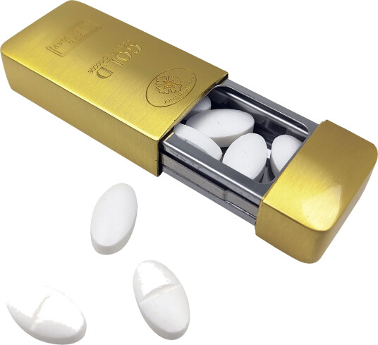 Pilleboks Metall Gullbar Pilleboks