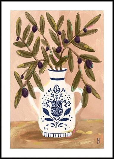 Olive Branches In a Pot Painting Plakat Plakat / 50x70cm