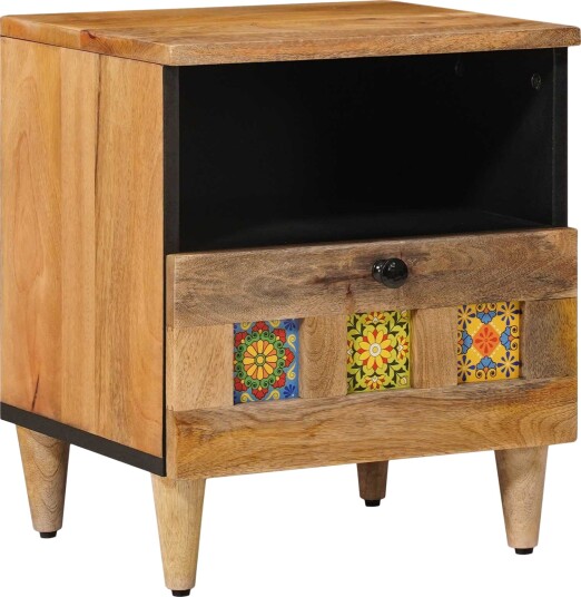  Nattbordskap Naturlig 40 x 33 x 46 cm Massiv mango tre
