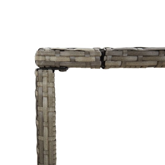 vidaXL Barbord med glassplate grå 180x70x110 cm polyrotting