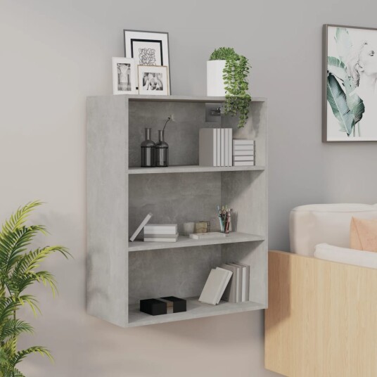 vidaXL Hengende veggskap betonggrå 69,5x32,5x90 cm