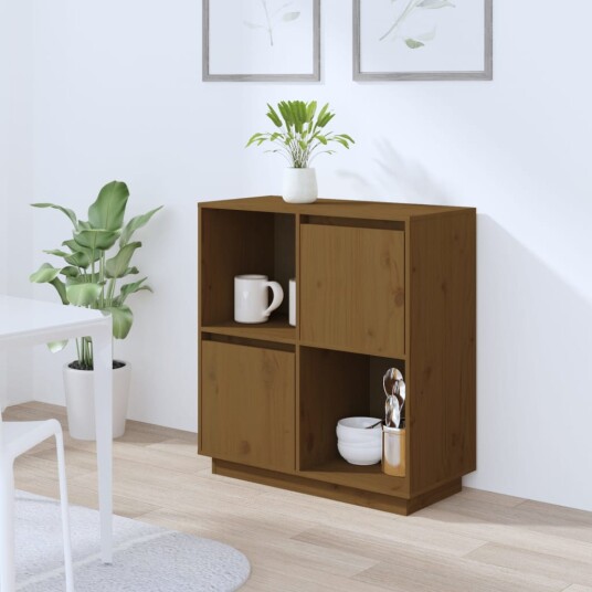 vidaXL Skjenk honningbrun 74x35x80 heltre furu