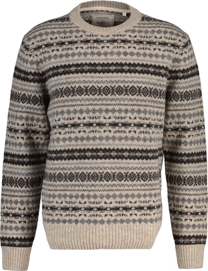 Gant Brushed Wool Jacquard C Neck Beige M
