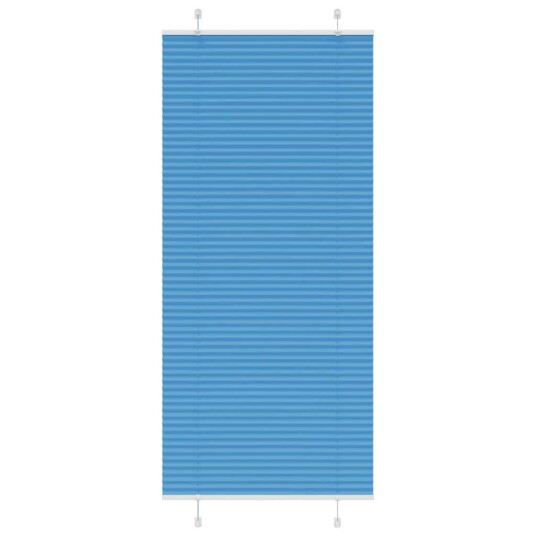 Plisségardin Blå 90x200 cm Stoffbredde 89,4 Polyester