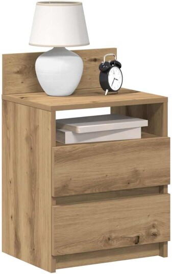 Nattbord 2 stk med 2 skuffer artisan eik 40x33x60 cm 8721158574565