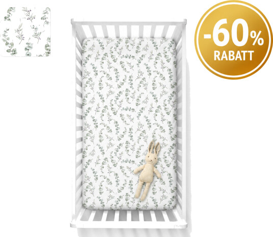 Babysteps Laken Til Sprinkelseng 70x140cm Eucalyptus Babysteps Laken Til Sprinkelseng 70x140cm Eucalyptus