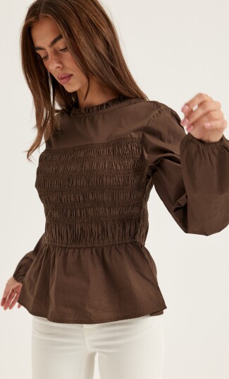 Bubbleroom Smock Cotton Blouse