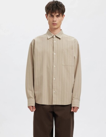 Annarr Anrvolund Oxford Ls Shirt Beige L