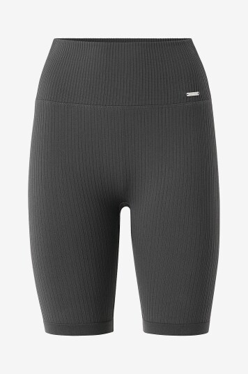 Aim'n   Sykkelshortser Shadow Grey Ribbed Seamless Biker Shorts   Grå