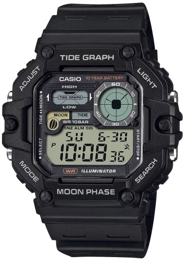 Casio Herreklokke WS 1700H 1AVEF Digital Sort/Resinplast Ø49 mm