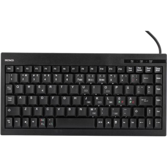 Deltaco Mini Tastatur 89 Taster Nordisk Layout Kablet Svart Deltaco Mini Tastatur 89 Taster Nordisk Layout Kablet Svart