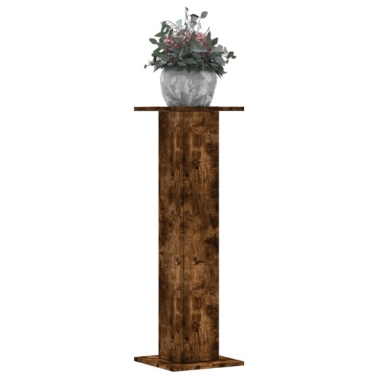 Plantestativer 2 stk røkt eik 30x30x95 cm konstruert tre Plantestativer 2 stk røkt eik 30x30x95 cm konstruert tre