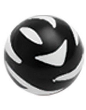 Zebra Svart og Hvit Akrylkule Strl 6 mm kule til 1.6 mm stang