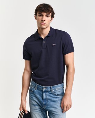 Klassisk piquéskjorte i regular fit EVENING BLUE 5XL